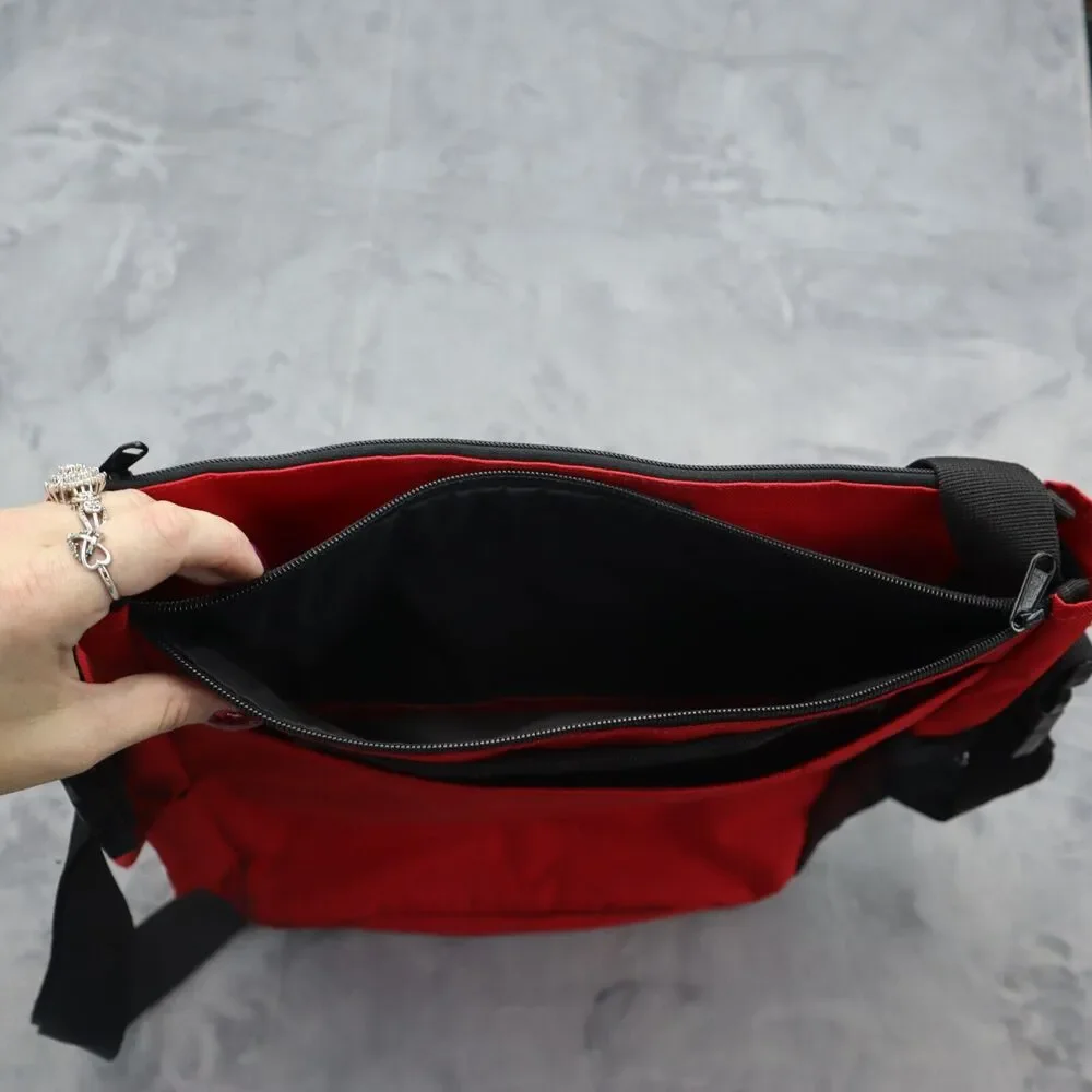 Skip Hop Bag Duo Delux Diaper Baby Unisex Gender Neutral Messenger Red Black